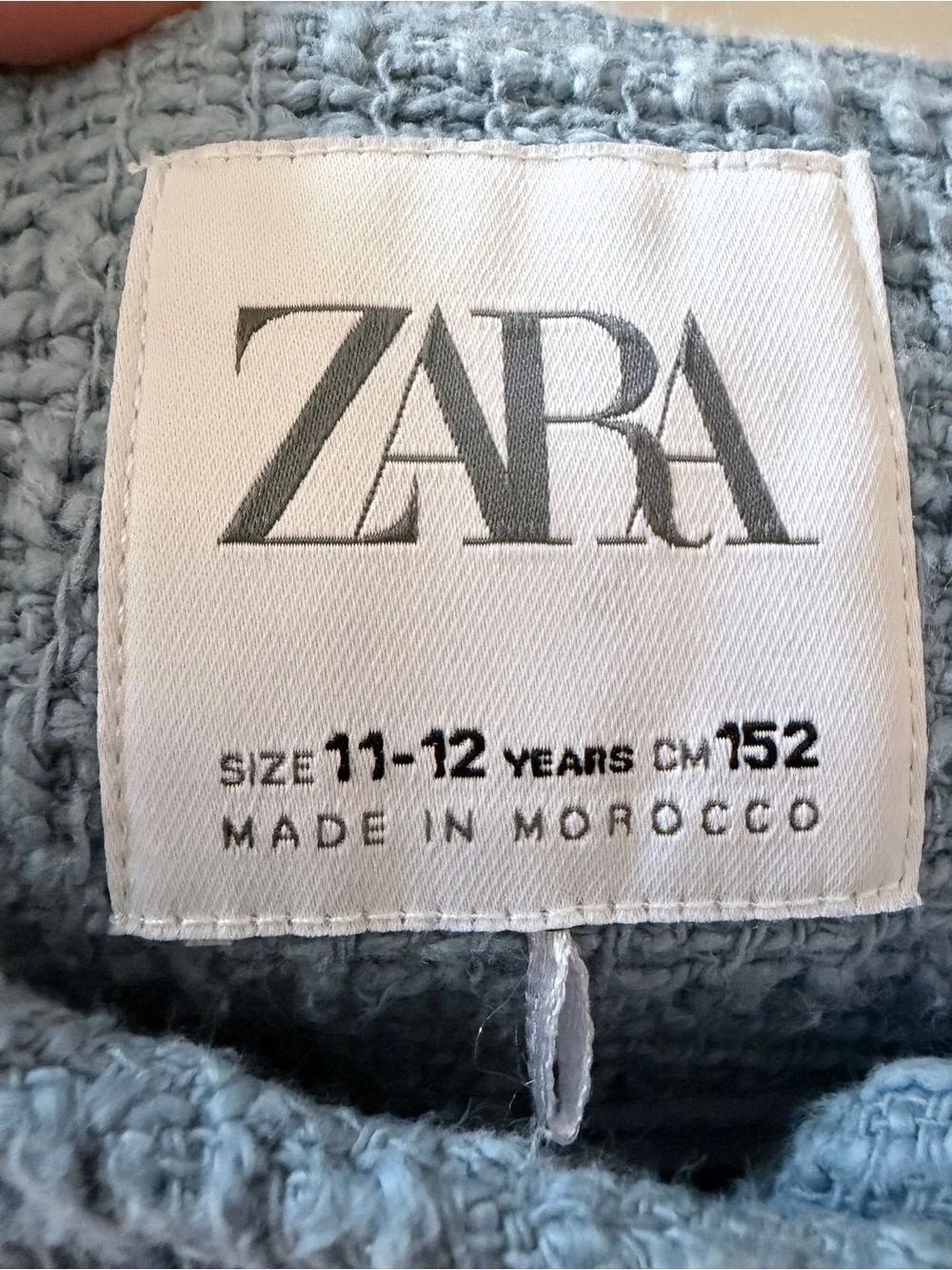 ZARA Light Blue Textured Cropped Jacket with Gold Buttons KIDS SIZE 11-12 YRS